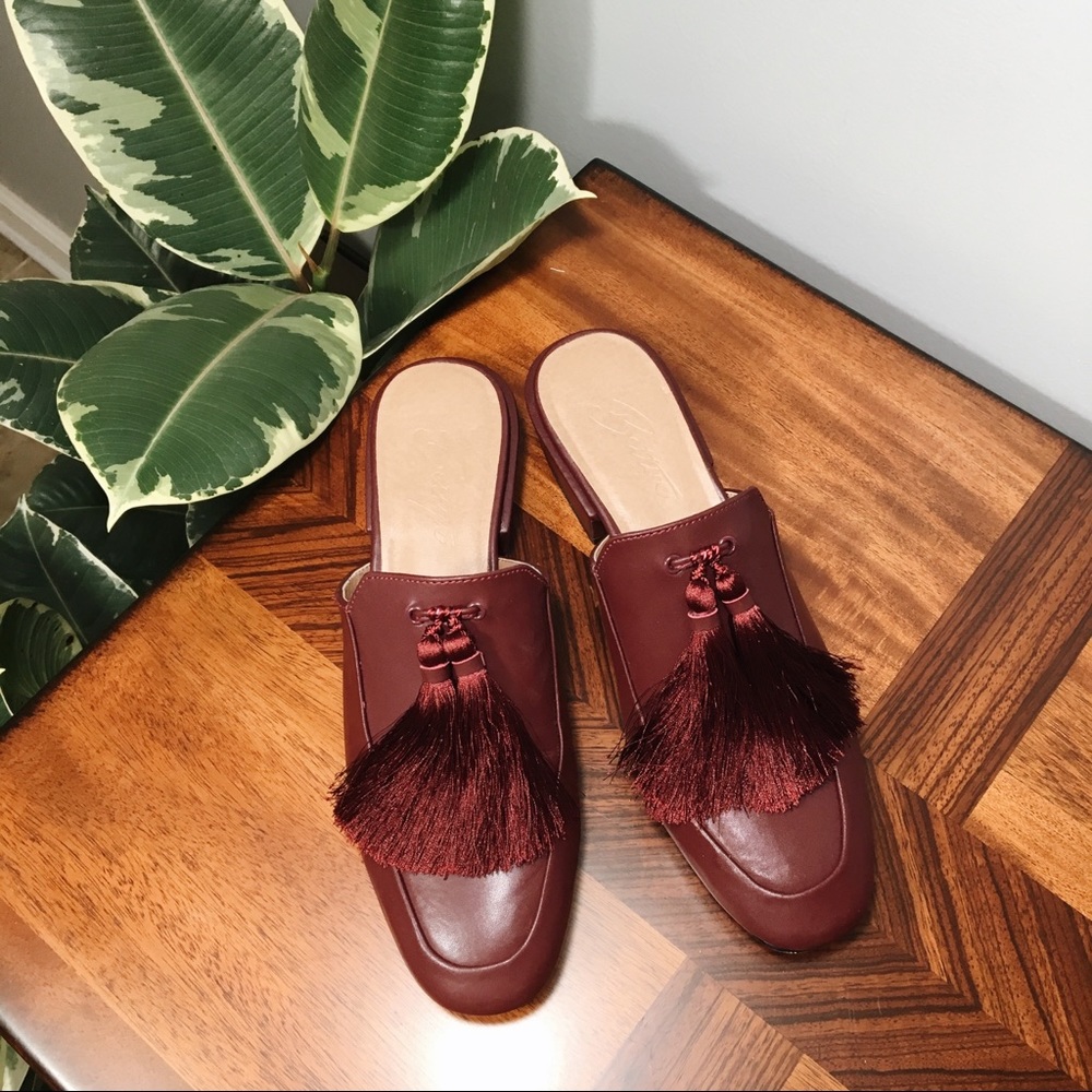 Bettye Brea Tasseled Nappa Leather Red Mule